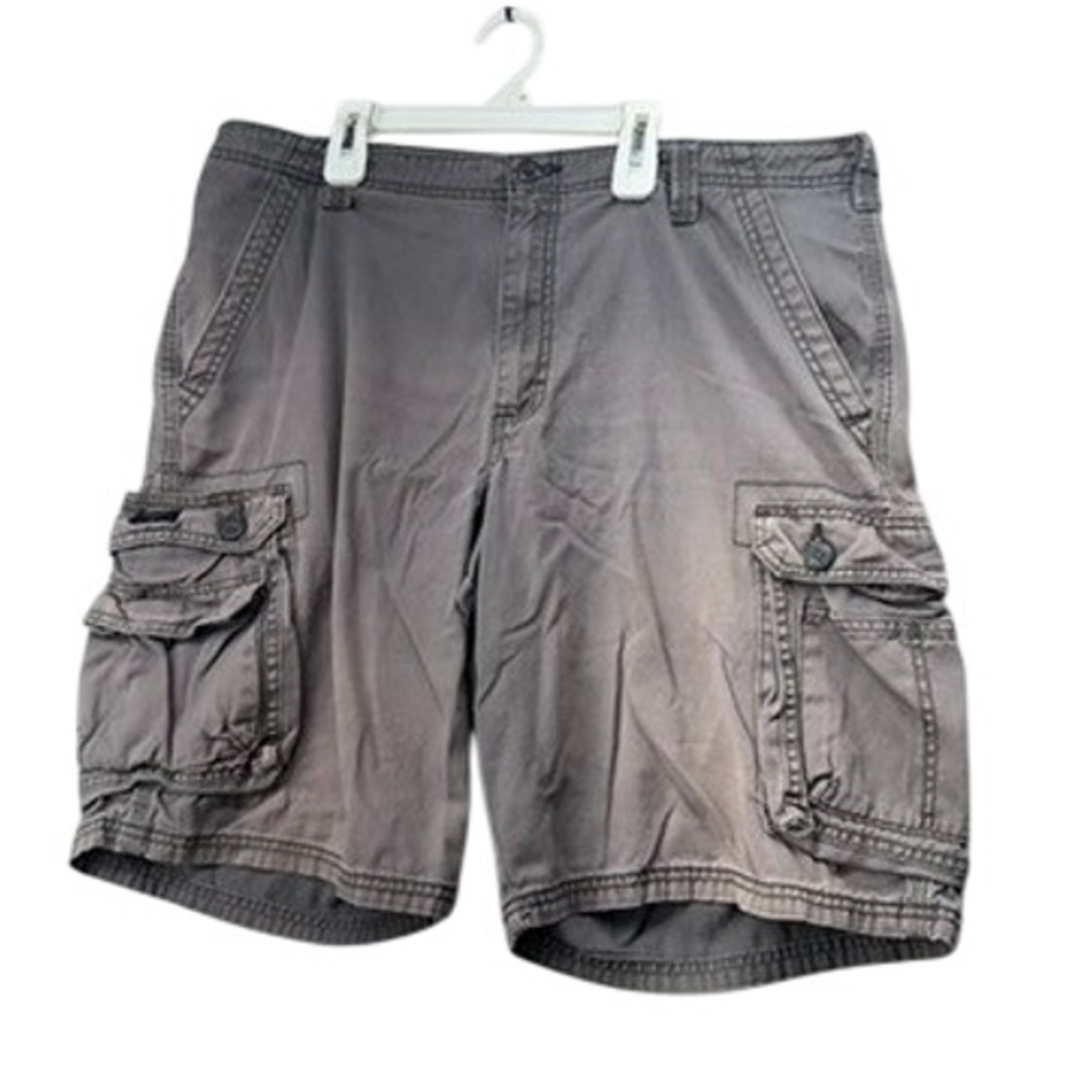 Lee Dungarees Mens Gray Cotton Cargo Shorts Size 38 Utility Casual 2183317